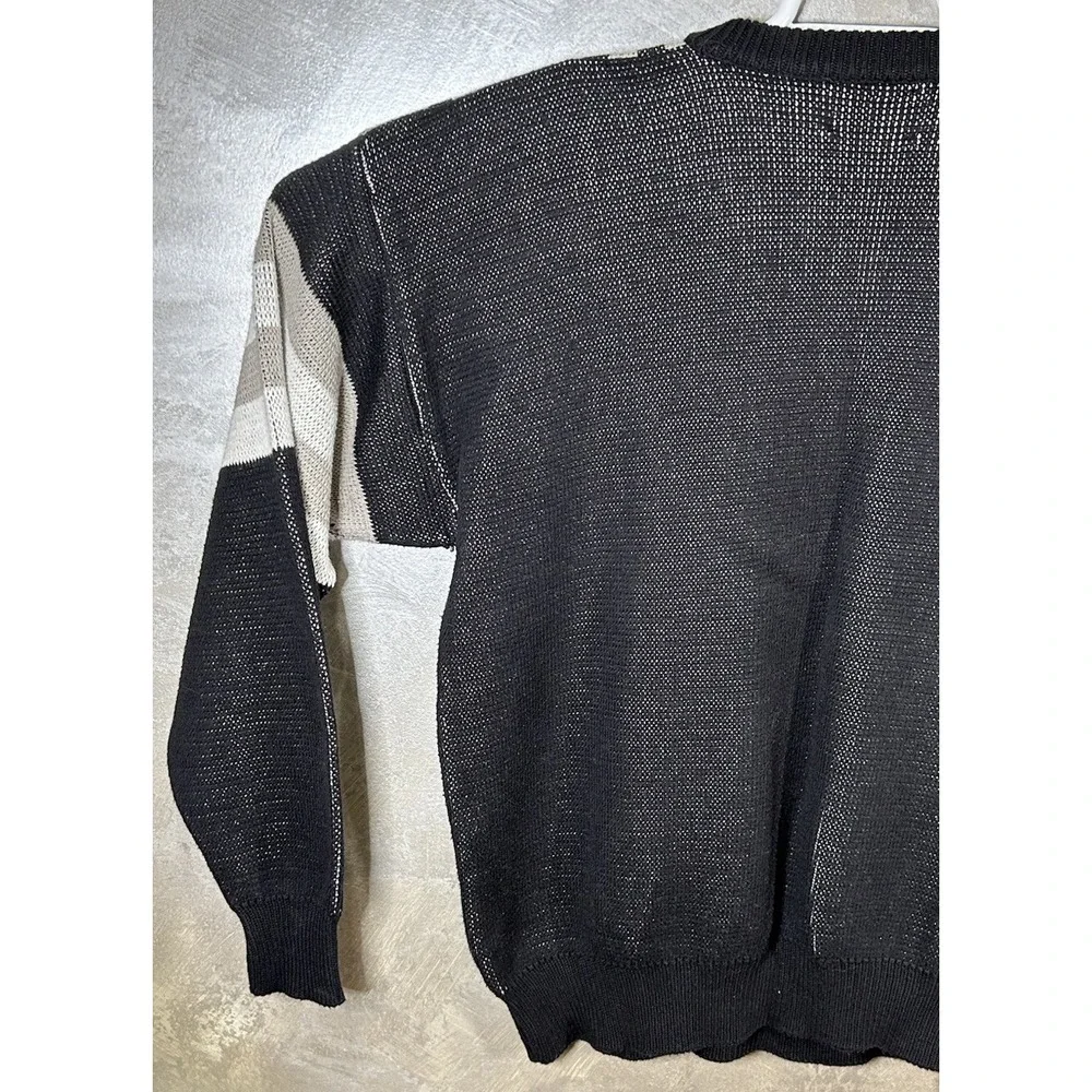 Ben Hogan Sweater‎ Mens Size XL Golf USA Geometric Print Black White Tan Cotton